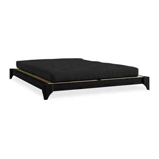 Karup Design Čierna dvojlôžková posteľ z borovicového dreva s roštom 180x200 cm Elan – Karup Design